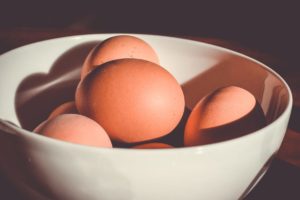 image of a bowl of eggs for an article about 7 foods for healthy eyes