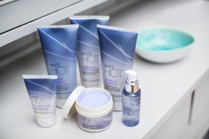 An image of a selection of white hot cosmetic products.