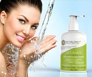 image of the retseliney acne face wash for a page about chemical peels