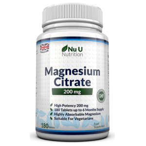 Magnesium Citrate 200mg 180 Tablets by Nu U