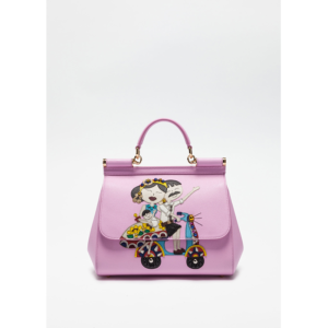 An image of a retro style purple handbag,