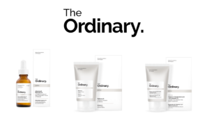An image of the ordinary brand logo followed by three The Ordinary anti-ageing products.