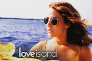 An image of Caroline Flack on Love island.