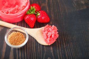 An image of a strawberry face scrub.