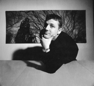 A black and white image of Graham Dodridge in Geneva.