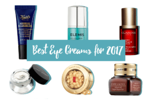 An image of six rejuvenating eye creams that beat dark circles, bags and crows feet with the text superimposed, 'Best eye creams for 2017'