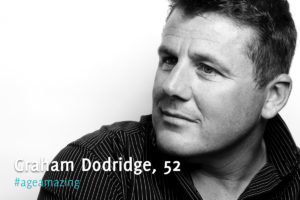 A black and white portrait of Graham Dodridge.
