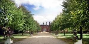 An image of the grand driveway into Champneys health spa.