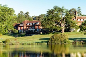 An image from across the river of Champneys health spa in Liphook,