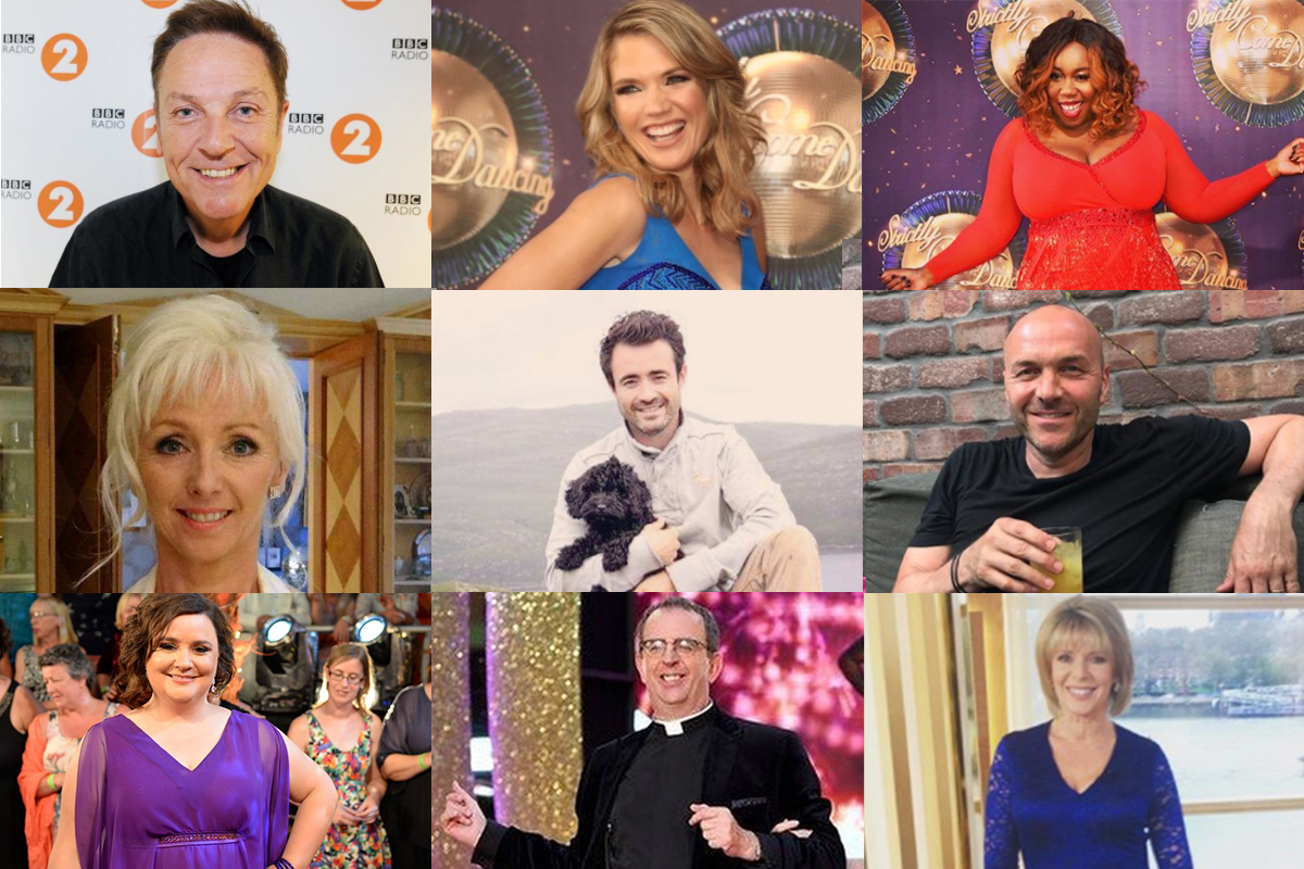 A collage of the middle aged stars featuring in Strictly Come Dancing 2017, featuring: Brian Conley, Charlotte Hawkins, Chizzy Akudolu, Debbie McGee, Joe Mcfadden, Simon Rimmer, Susan Calman, Rev Richard Coles & Ruth Langford.