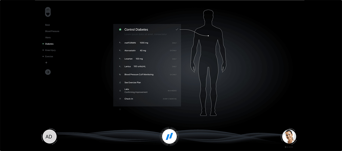 An image of the interface displayed at the forward health clinics.