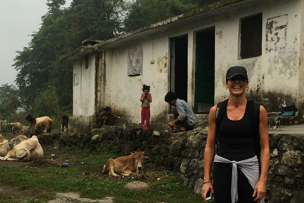 An image of Louise's sister-in-law exploring the local culture at Vana, India.