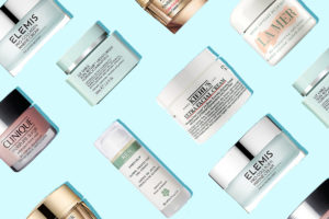 A collage image of seven best moisturisers for mature skin.
