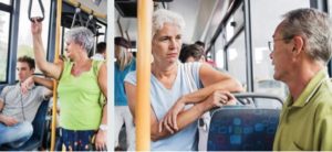 Menopausal woman on a bus