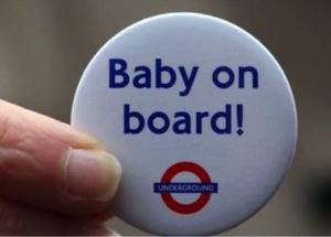 An image of the baby on board badge, similar to the new menopause badges