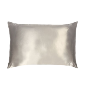 silver silk pillow case