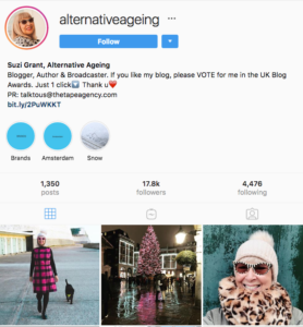 screen shot of alternative ageing instagram page