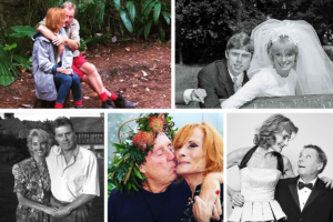 collage of Harry and Suandra Redknapp through the ages