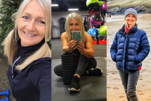 collage of Tracy Acock aged 59 looking radiant, youthful and happy
