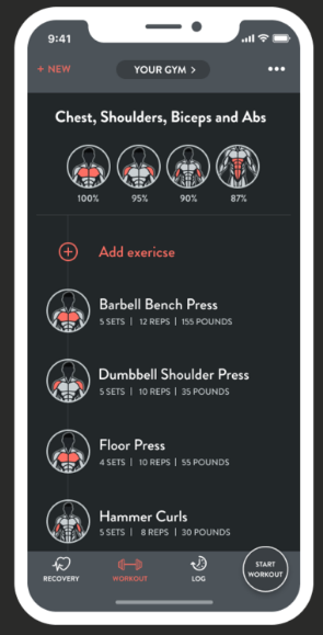 upper body workout guide on an app