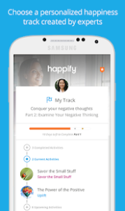screen shot of happify app