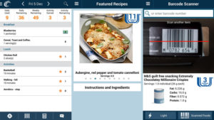 screen shots of app that scans food and shows you all its nutritional properties