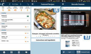 screen shots of app that scans food and shows you all its nutritional properties