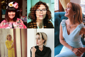collage of celebrities that have given advice on menopause