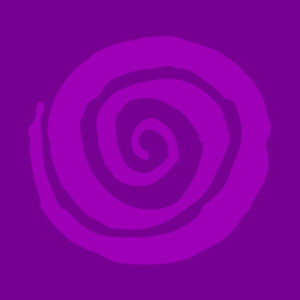 purple background with lighter purple swirl on screen