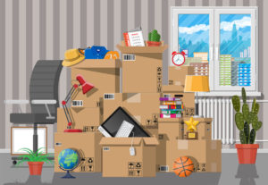 illustration of boxes filled ready for someone to move out