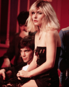 throwback photo of Debbie harry in a dress at an event