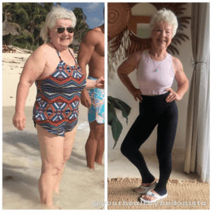 collage showing its never too late to transform your body in your 70's