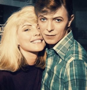 throwback photo of debbie harry and david bowie