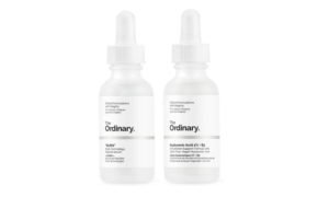 the ordinary face serums Hyloronic Acid 2% and "Buffet"
