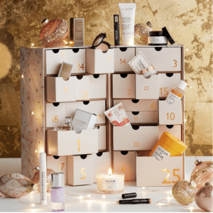 Christmas advent calendar with different self care products inside