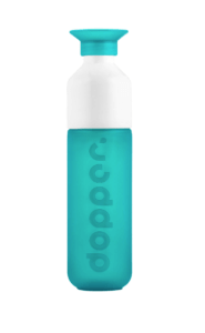 copper water bottle in blue