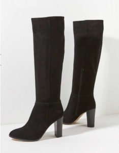 black high knee heeled boots