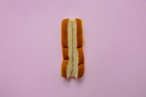 bread roll with purple background