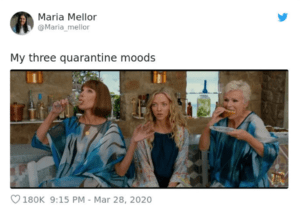 funny meme about moods during the COVID-19-pandemic