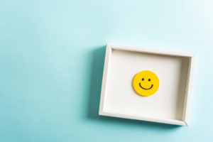 smiley face in a photo frame